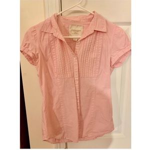Pink and white striped American eagle blouse